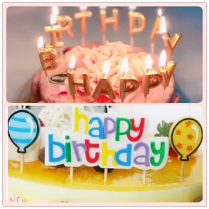 土豪金蜡烛蛋糕装饰英文生日快乐 happybirthday 卡通气球蜡烛