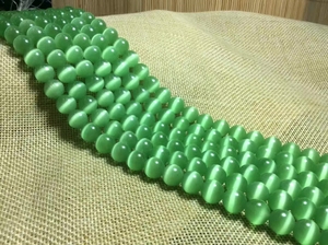 浅绿色猫眼石散珠半成品 diy男女手工串珠手链项链天然水晶