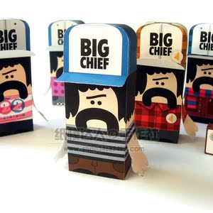 3d纸模型手工diy礼物 纸箱公仔 纸公仔大叔(全套6款)