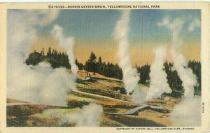 美国黄石国家公园盆地火石喷发明信片白片1-193