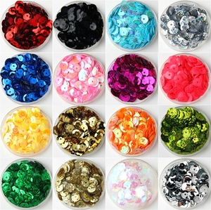 8mm圆形凹凸曲亮片diy手工材料舞服装辅料闪亮彩色散珠片约450片