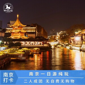 南京一日游 纯玩 夜游秦淮河画舫游船赏灯 老门东夫子庙跟团旅游
