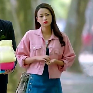 000人付款淘宝因为遇见你孙怡张果果明星同款韩版粉色