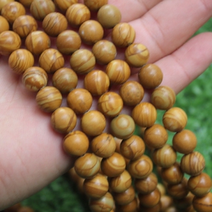 天然木纹石散珠 4-12mm手串手珠佛珠 隔珠 古风diy配件 天添饰品