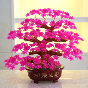 手工串珠发财树 招财树 摇钱树diy 家居摆件花瓶台灯纸巾盒材料包