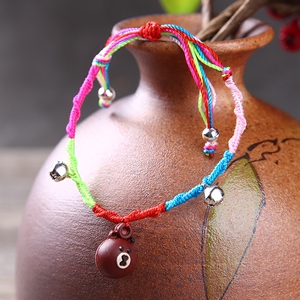 端午五彩绳手链五色线辟邪卡通动物手工编名族风儿童宝宝手绳批发