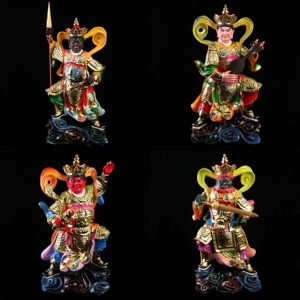 四大天王佛像神像四大金刚佛教护法树脂居家寺庙供奉家用摆件一套