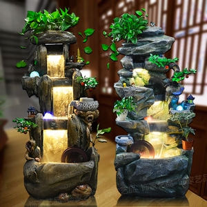 大型 假山流水喷泉盆景室内山水景观阳台客厅庭院鱼池风水轮招财