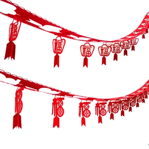 福字拉花无纺布彩带条背景墙客厅卧室场景布置家居新年春节装饰