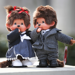 正版蒙奇奇 20cm英伦情侣款 婚庆娃娃 结婚礼物 七夕礼物