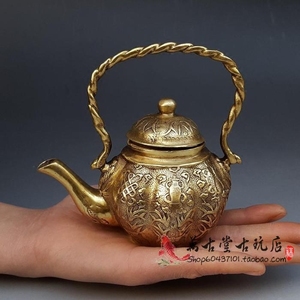 特价纯铜八宝壶摆件水壶茶壶仿古铜壶装饰工艺礼品古玩铜器收藏品
