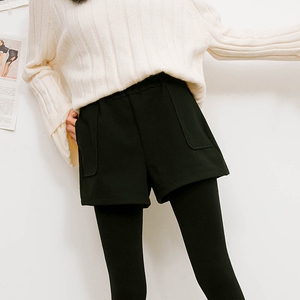 冬季短裤毛呢修身