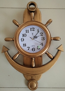 北极星18英寸石英钟静音船舵简约欧式时尚卧室客厅钟表办公室挂钟