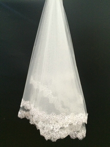 新娘头纱1.5米3米梅花亮片韩式结婚纱礼服配件米超长白色软纱新款