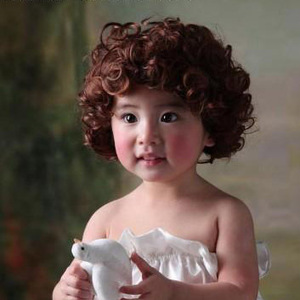 男女婴儿童假发/宝宝假发/儿童摄影/短卷发/好品质洋娃娃小卷假发