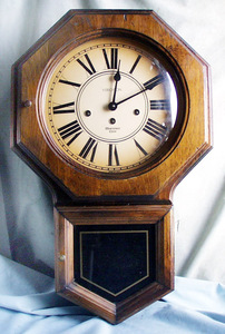 古董级美国造verichron雄鹰牌鱼尾式五音机械挂钟