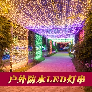 防水led户外灯串/灯会公园装饰满天星彩灯 10米100灯公母插高品质