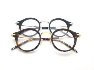 时尚TB807C眼镜框 复古全框圆形复古近视眼镜架 玳瑁色亮黑色