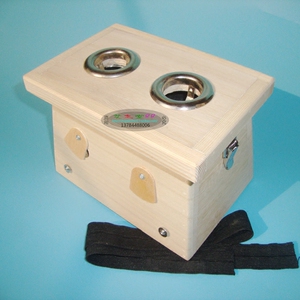 雷火灸加粗艾条2cm 3厘米专用实木2孔双柱艾灸盒木制温灸器随身灸