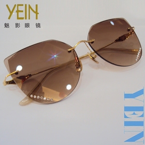 魅影切边无框架太阳眼镜 时尚清晰墨镜 韩国复古舒适大镜片my-035