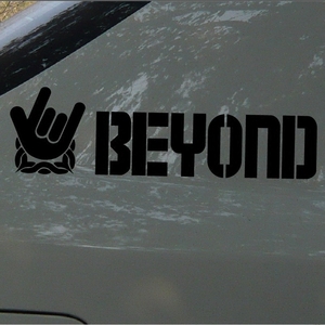 牛牛潮贴beyond 我爱你手势 黄家驹 个性 反光车贴 汽车贴纸 歌迷