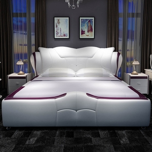 皮床网红双人床主卧大床现代简约2米x2米主卧室婚床高端大气时尚