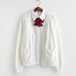日系JK制服开衫薄款 少女学院风长袖针织衫 甜美可爱纯棉毛衣外套