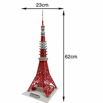 高档建筑模型益智手工3d立体拼图精装东京铁塔 晴空塔 姬路城正品