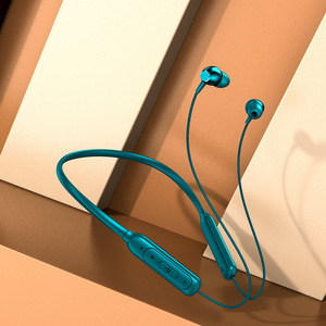 新款M61蓝牙耳机磁吸金属挂脖式商务式运动跑步款插卡立体声对耳