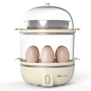 小熊ZDQ-B14Q1煮蛋器家用早餐机迷你蒸蛋器双层带不锈钢碗电蒸笼