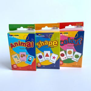婴幼儿启蒙早教英语词认知卡彩色视觉闪卡教具动物Flash Cards