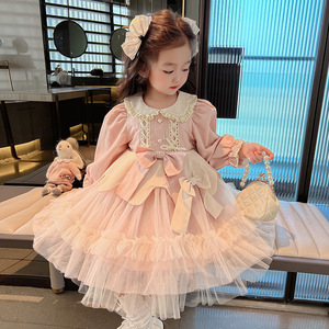 三岁四岁五岁六岁女童春装公主裙2024新款洋气连衣裙小女孩子衣服