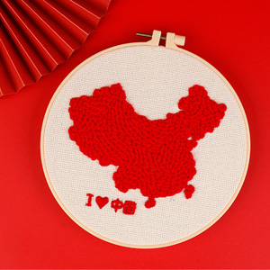 新品网红喜迎国庆俄罗斯戳戳绣手工绣材料包初学者戳戳乐毛线画装