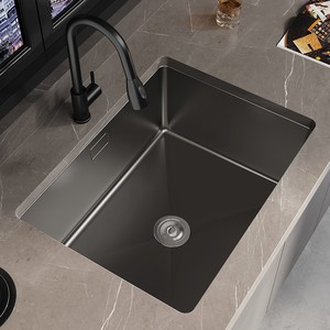 黑金钢纳米厨房304不锈钢手工小水槽槽迷你小尺寸洗菜盆洗碗槽水