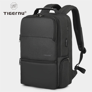 泰格奴USB充电双肩包士商务通勤差旅背包防泼水耐磨扩容旅行包