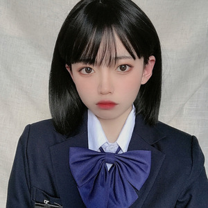 jk假发齐刘海短直发女装大佬bobo头伪娘用品学生圆脸自然头套女