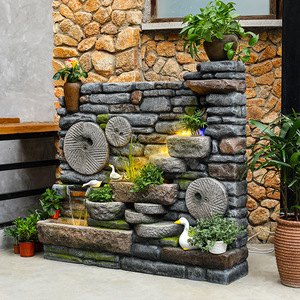 水幕墙流水屏风隔断客厅水系循环水摆件喷泉鱼池景观庭院花园布置