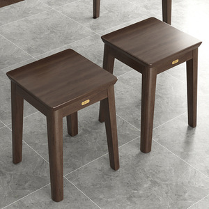 櫈子椅子家用实木凳餐桌凳子方凳板凳圆凳可叠放长登木质梳妆凳