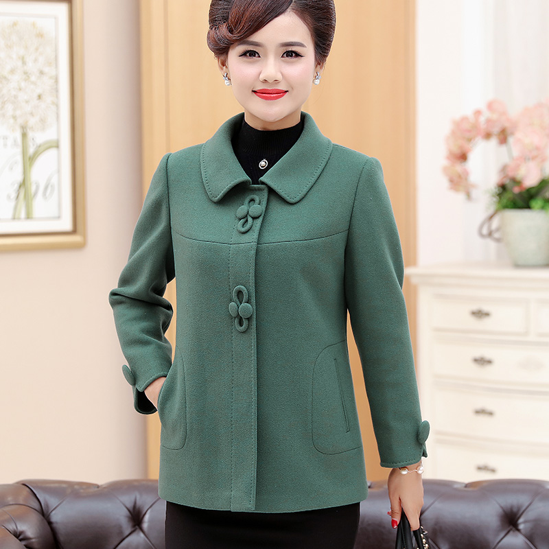 [USD 113.79] Mom winter clothing woolen coat thick 40-to 50-year-old ...