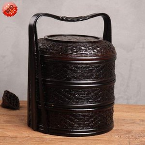 中式古代仿古盒食木篮提食食结婚送餐盒大容量分格m多层饭盒盒