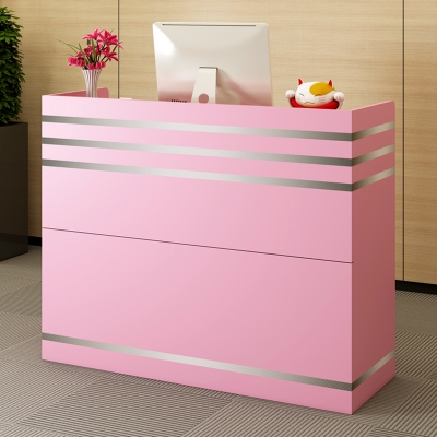 粉色档口商铺扫桌子80cm组w合实体收银柜台小型抽屉式店铺码的桌