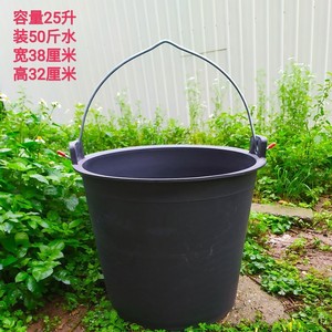.牛筋水桶圆桶加厚手提水泥桶挑胶皮塑料小多用途粪桶胶桶橡胶桶