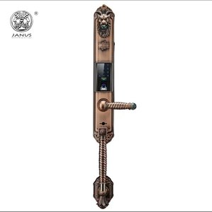 雅努斯指纹锁电动滑盖智能锁欧式别墅铜门高端刷卡密码意大利