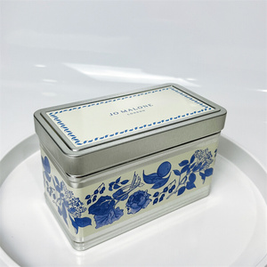 新款8WTI直供祖玛珑青花瓷图案小铁盒桌面收纳盒子茶叶罐小盒子家