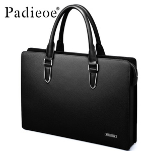 Padieoe Men's Briefcase Genuine Leather Totes Bag for Docum
