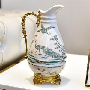 高档墨菲 陶瓷单耳茶壶新中式古典创意家用茶具家居装饰品客厅茶