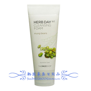 韩国进口 THEFACESHOP HERB DAY365 绿豆洗面奶 清洁 控油 祛痘