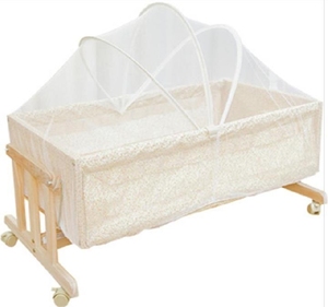 揺篮卧室加高加厚儿童床枕边初生新款老式bb木质小床婴儿摇篮床