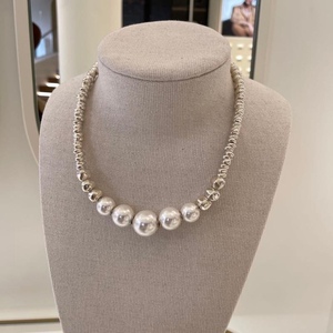 新款欧洲纯潮牌UNOde50时尚个性不规则圆珠珍珠项链 简约小众气质