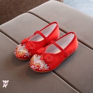 中国绣鞋女小童宝宝 民族老京儿童布鞋U女童绣鞋中国
